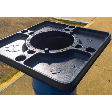 Durable Plastic Crawfish Table - Fits 55-Gallon Barrel with Trash Hole & Beverage Holders