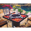 Durable Plastic Crawfish Table - Fits 55-Gallon Barrel with Trash Hole & Beverage Holders