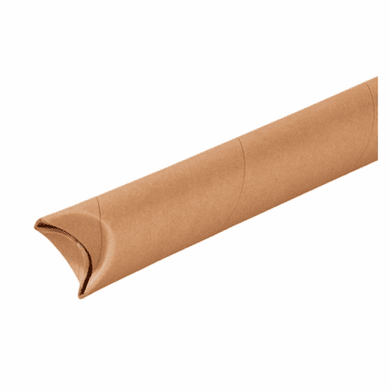 Kraft Mailing Tube - 2" x 12" - 3-Ply Fiberboard Crimped End - 50/Case