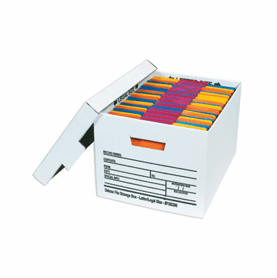 Deluxe Cardboard Corrugated File Storage Boxes 24" x 12" x 10", 12 Case Pack