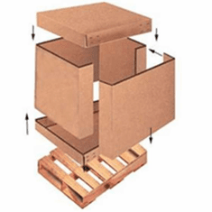 Double wall corrugated Cardboard (4 piece) Cargo Boxe 58" X 41" X 45", with Bottom Crate 10 Count