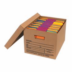 Economy Cardboard Corrugated File Storage Boxes 15" x 12" x 10", 12 Case Pack