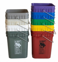 Economy Square 4 Gallon Plastic Buckets<br><font color="#FF0000">Free Shipping This Item!</font>