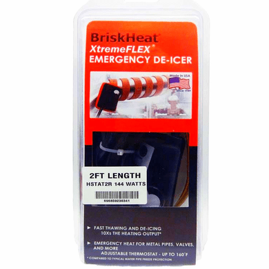 Emergency De-Icer Silicone Rubber Heating Tape with Adjustable Thermostat Control (HSTAT-R) | 4 ft (1.2 m) 288 Wattage<br><font color="#008000" >Free Shipping</font>