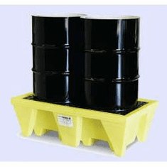Enpac In-Line Spill Pallets Save Floor Space 2-Drum With Drain