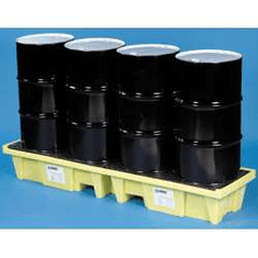 Enpac In-Line Spill Pallets Save Floor Space 4-Drum No Drain