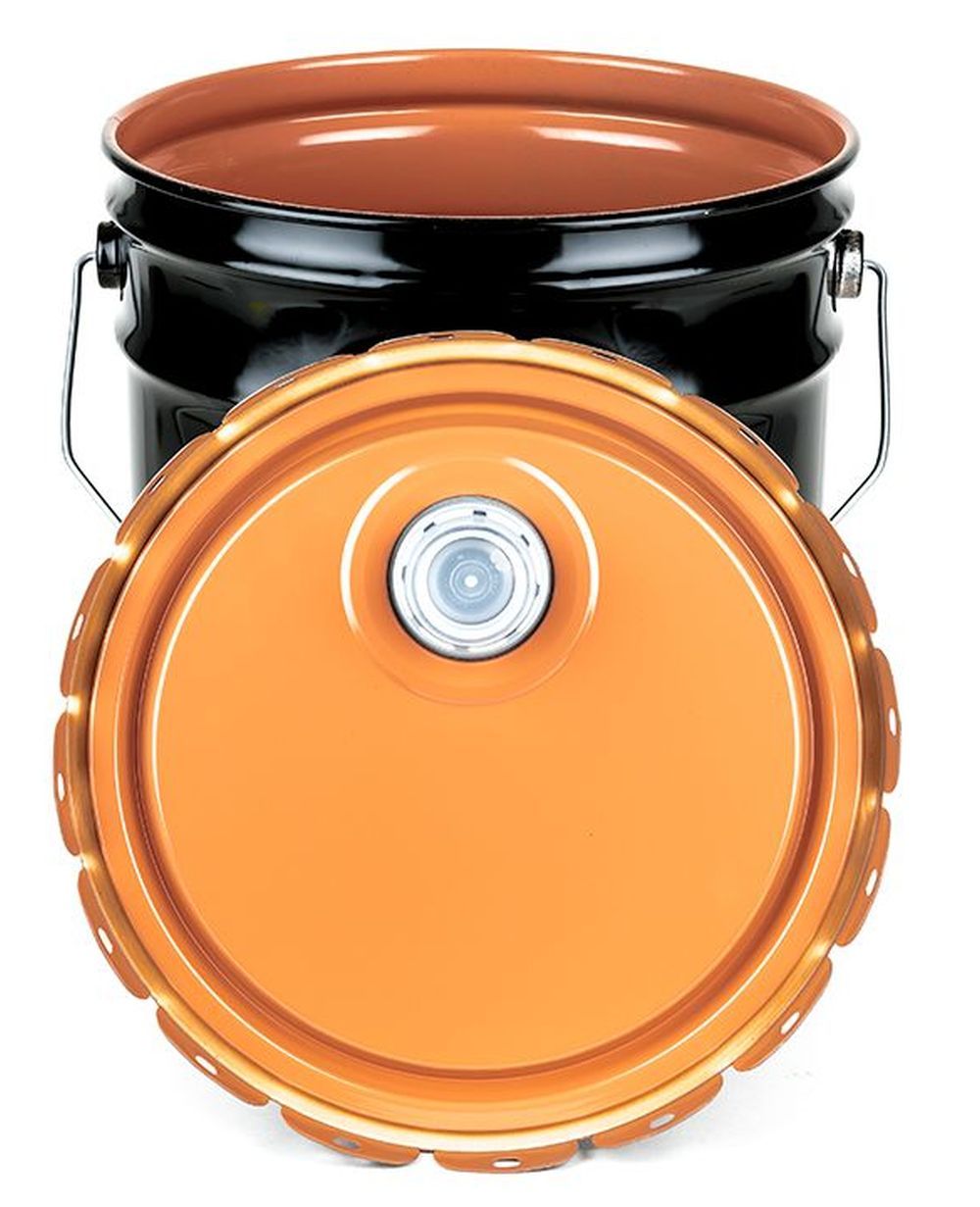 Epoxy Lined 5 Gallon OpenHead Steel Pail With Spout Cover