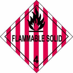 Flammable Solid 4 D.O.T Label, As Low As .6&cent Each
