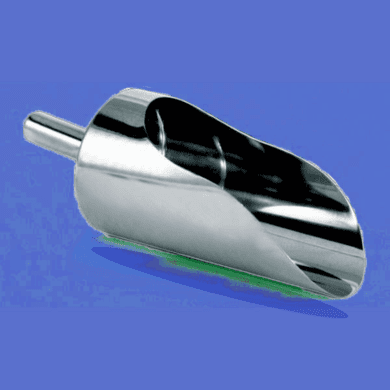 Flat Back 2 Quart Sanitary Stainless Steel Scoops