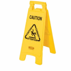 Floor Safety Signs with "Caution Wet Floor" Imprint, 2-sided  26 x 11 x 12