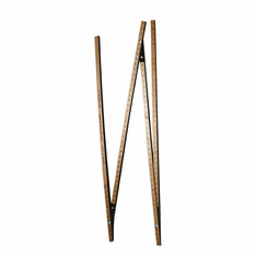 Folding Poles Hardwood Gauge Poles - Calibrated  to 15' | 4 Sections | 6 pack