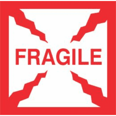 Fragile 2 1/2 x 2 1/2  500 Pack