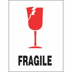Fragile Pictorial International Label 3 x 4  500 Lables per Roll