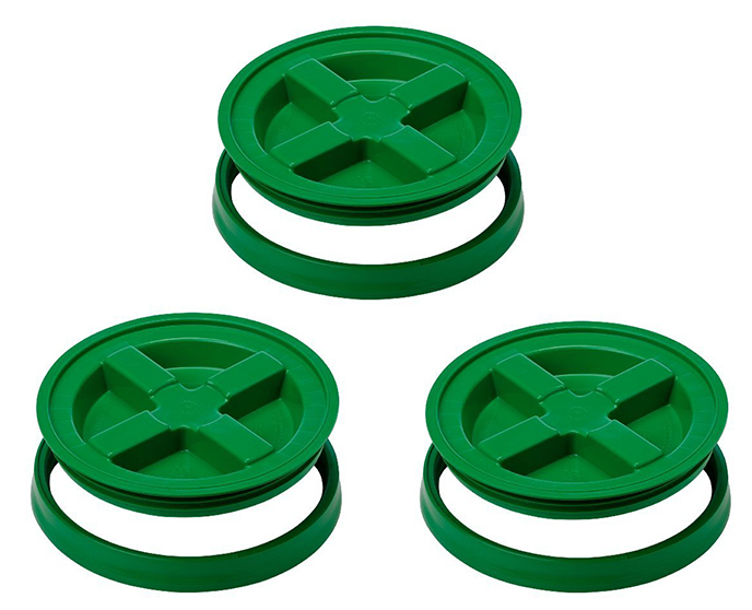Gamma Seal Lid 5 Gallon Green 3 Pack