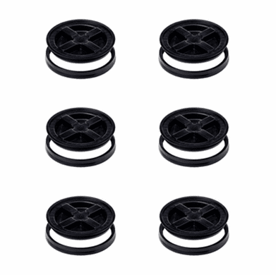 Gamma Seal Lids 5 Gallon Black - 6 Pack  <br><font color="green"> FREE SHIPPING</font color>