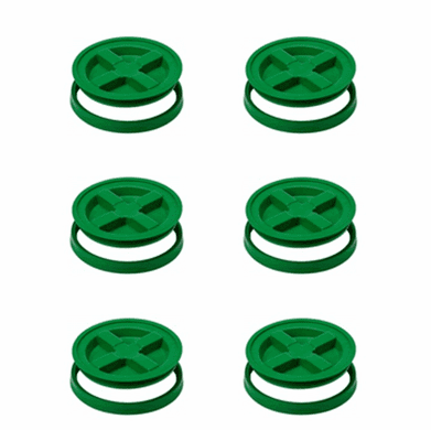 Gamma Seal Lids 5 Gallon Green - 6 Pack <br><font color="green"> FREE SHIPPING</font color>