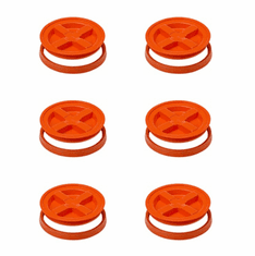 Gamma Seal Lids 5 Gallon Orange - 6 Pack <br><font color="green"> FREE SHIPPING</font color>