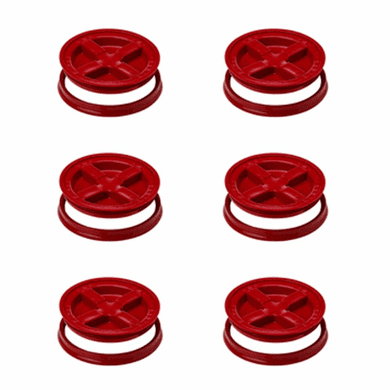 Gamma Seal Lids 5 Gallon Red  - 6 Pack  - Free Shipping