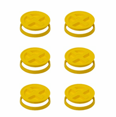 Gamma Seal Lids 5 Gallon Yellow - 6 Pack <br><font color="green"> FREE SHIPPING</font color>