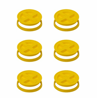 Gamma Seal Lids 5 Gallon Yellow - 6 Pack <br><font color="green"> FREE SHIPPING</font color>