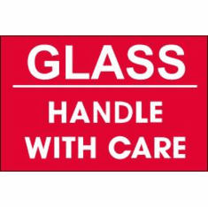 Glass, Handle With Care 4 x 3  500 Pack