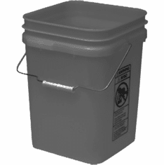 Gray Economy Square 4 Gallon Plastic Bucket, 18 Pack<br><font color="#FF0000">Free Shipping</font>