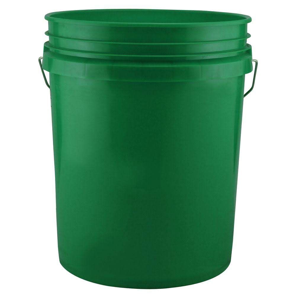 Green 5 Gallon Buckets and Spout Lids Food Grade Combo 6 Pack Special
