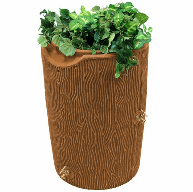 50 Gallon Impressions Bark Rain Saver Barrel<br><Font color="red"> <b>Free Shipping!</b></font>