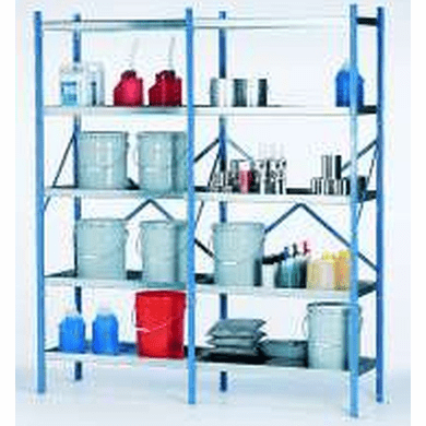 Industrial Containment Storage Shelves | 8 Shelf System | 72 x 18 x 84