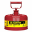 Justrite Type I Premium Coated Steel Safety Can  1 gallon  Red | for storing and carrying flammable liquids <br><font color="#008000" >Free Shipping</font>