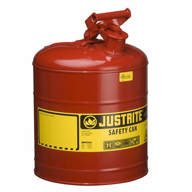 Justrite Type I Premium Coated Steel Safety Can   5 gallon  Red  | for storing and carrying flammable liquids <br><font color="#008000" >Free Shipping</font>