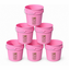 5-Gallon Light Pink Plastic Buckets, Food-Grade, 3-Pack