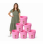5-Gallon Light Pink Plastic Buckets, Food-Grade, 3-Pack