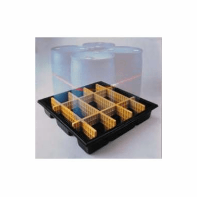 Movable Spill Pallet Fully Loaded 4-drum pallet