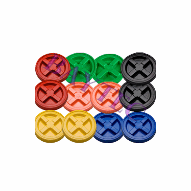 Multiple Colored Gamma Seal Lids Case of 12<br><font color="green"> FREE SHIPPING</font color>