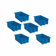 Nest & Stack Containers 0.050 Cu Ft  6 Pack Blue