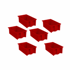 Nest & Stack Containers 0.050 Cu Ft 6 Pack Red