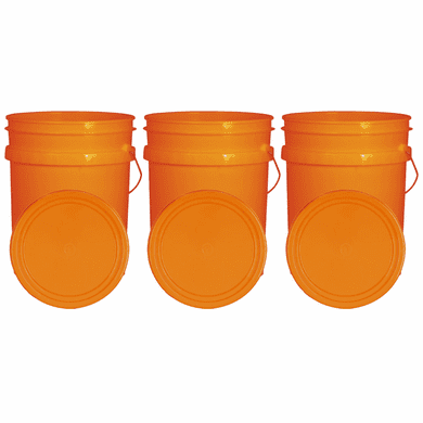 Orange 5 Gallon Buckets and Flat Lids  Food Grade Combo 3 Pack <Font color="red"> Special Combo Free Shipping</font>