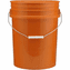 Orange 5 Gallon Buckets and Flat Lids Food Grade Combo 6 Pack <Font color="red"> Special Combo Free Shipping</font>