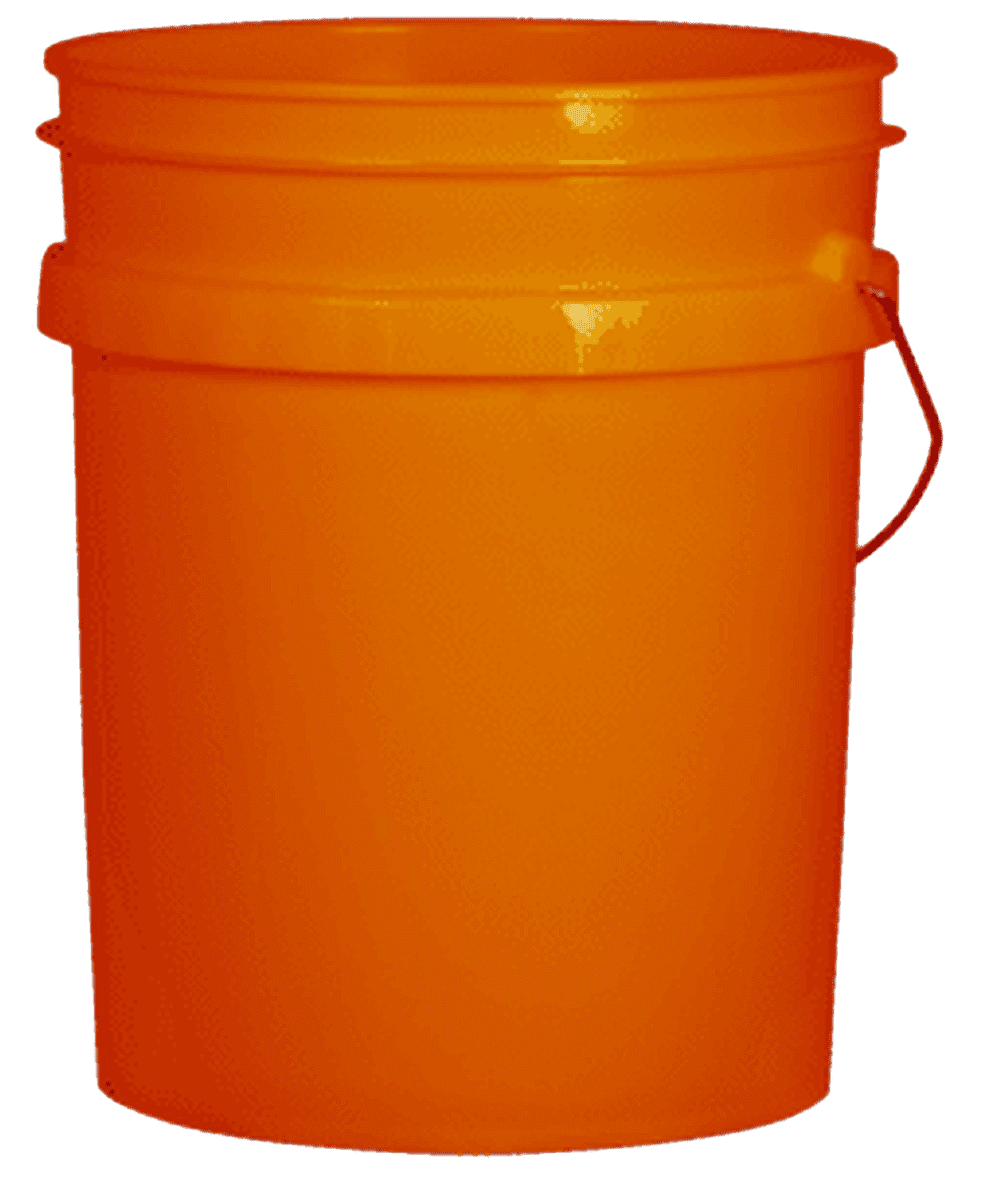 Orange 5 Gallon Buckets and Spout Lids Food Grade Combo 3 Pack Special