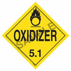 Oxidizer 5.1 D.O.T. Label