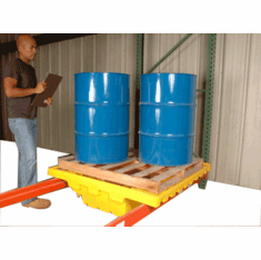 Rack sump containment, W/Drain 51.5" W x 51.5" L x 12" H