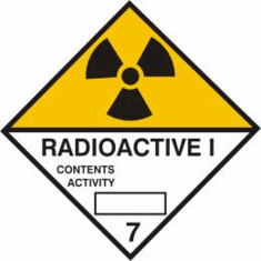 Radioactive 1, 7 D.O.T. Label