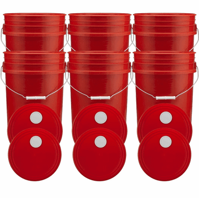 Rec 5 Gallon Buckets and Spout Lids  Food Grade Combo 6 Pack <Font color="red"> Special Combo Free Shipping</font>