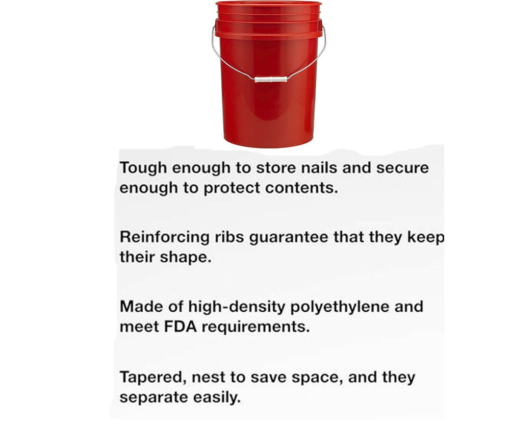 Red 5 Gallon Plastic Buckets and Gamma Seal Lids Food Grade Combo 6 Pack Special Combo Free Shipping