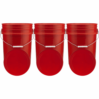 Red 5 Gallon Buckets and Flat Lids  Food Grade Combo 3 Pack <Font color="red"> Special Combo Free Shipping</font>