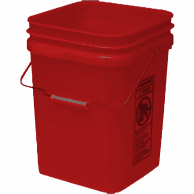 Red Economy Square 4 Gallon Plastic Bucket, 18 Pack<br><font color="#FF0000">Free Shipping</font>