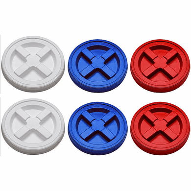 Red, White, & Blue Gamma Seal Lids- 6 Pack <br><font color="green"> FREE SHIPPING</font color>