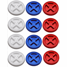 Red, White & Blue Gamma Seal Lids Combo Case of 12<br><font color="green"> FREE SHIPPING</font color>