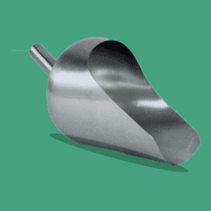 Round Back 5 Quart Sanitary Stainless Steel Scoops